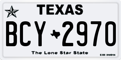TX license plate BCY2970