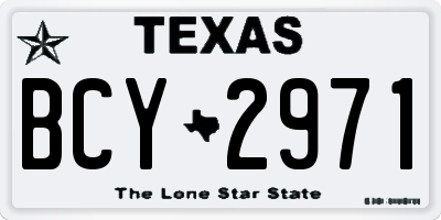 TX license plate BCY2971