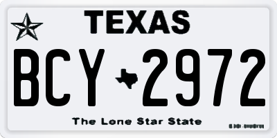 TX license plate BCY2972