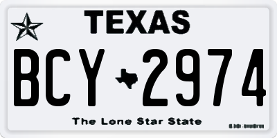 TX license plate BCY2974