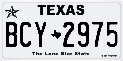 TX license plate BCY2975