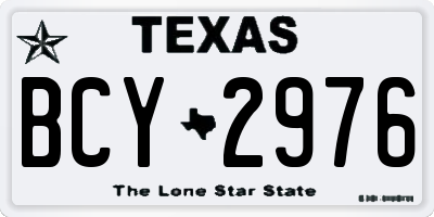 TX license plate BCY2976