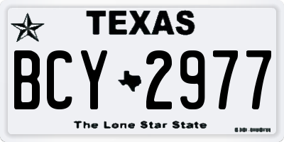 TX license plate BCY2977