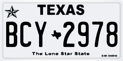TX license plate BCY2978