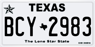 TX license plate BCY2983