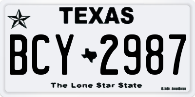TX license plate BCY2987