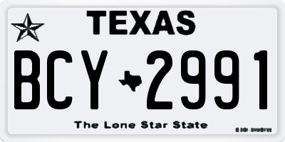 TX license plate BCY2991