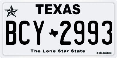 TX license plate BCY2993