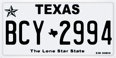 TX license plate BCY2994