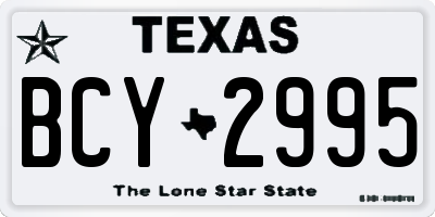 TX license plate BCY2995