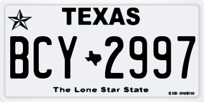 TX license plate BCY2997