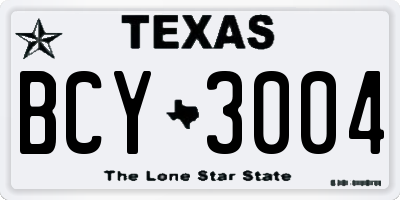 TX license plate BCY3004