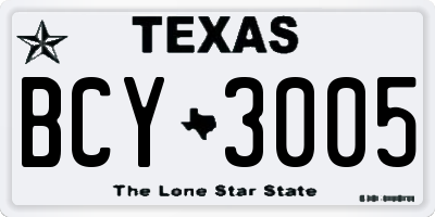 TX license plate BCY3005