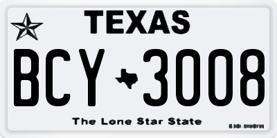TX license plate BCY3008