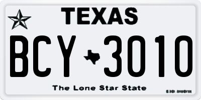 TX license plate BCY3010