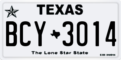 TX license plate BCY3014
