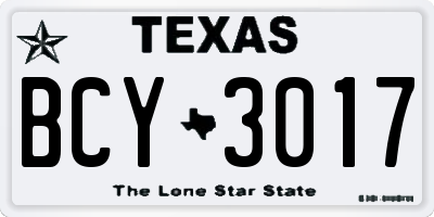 TX license plate BCY3017