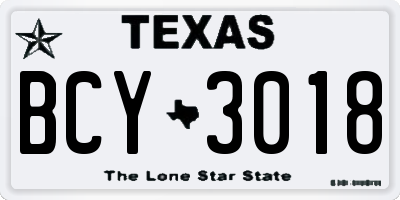 TX license plate BCY3018