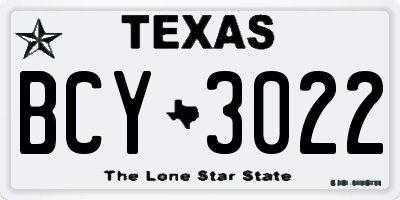 TX license plate BCY3022