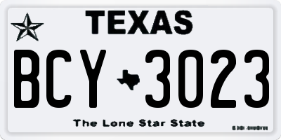 TX license plate BCY3023