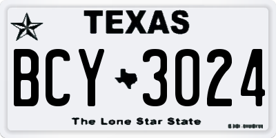 TX license plate BCY3024