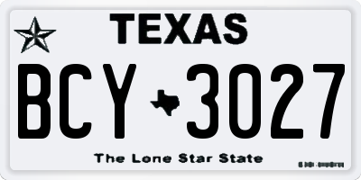 TX license plate BCY3027