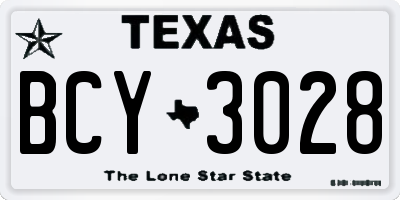 TX license plate BCY3028