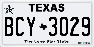 TX license plate BCY3029