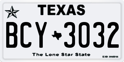 TX license plate BCY3032