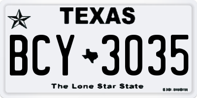 TX license plate BCY3035