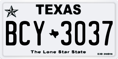 TX license plate BCY3037