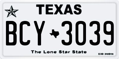TX license plate BCY3039