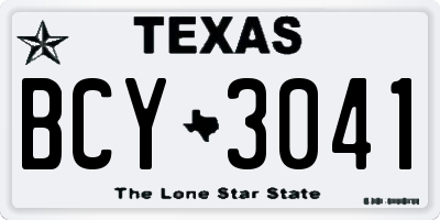 TX license plate BCY3041