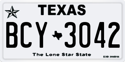 TX license plate BCY3042