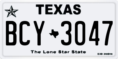 TX license plate BCY3047