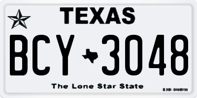 TX license plate BCY3048