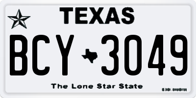 TX license plate BCY3049