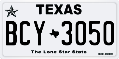 TX license plate BCY3050