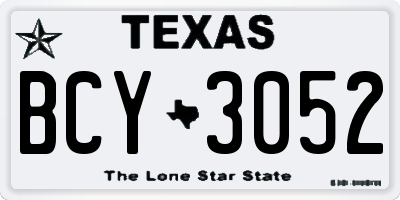 TX license plate BCY3052