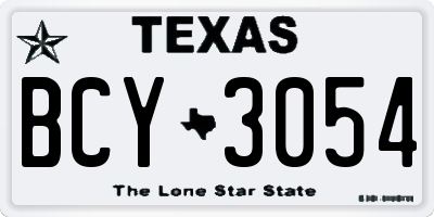 TX license plate BCY3054