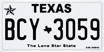 TX license plate BCY3059