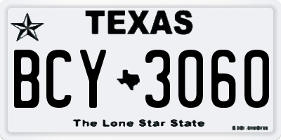 TX license plate BCY3060