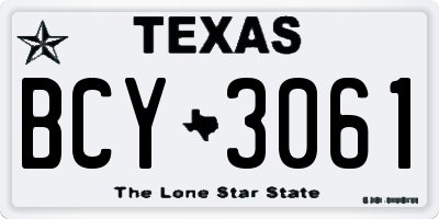 TX license plate BCY3061