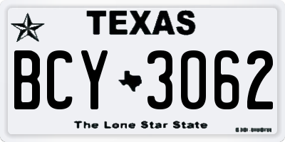 TX license plate BCY3062
