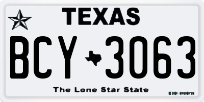 TX license plate BCY3063