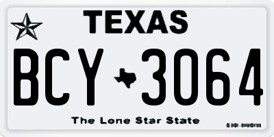 TX license plate BCY3064