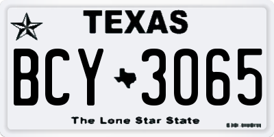 TX license plate BCY3065