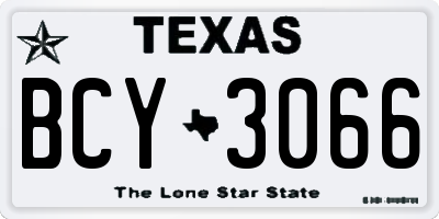TX license plate BCY3066