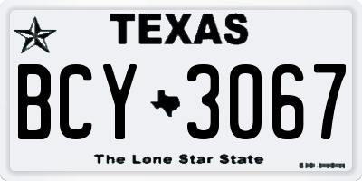 TX license plate BCY3067