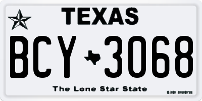 TX license plate BCY3068